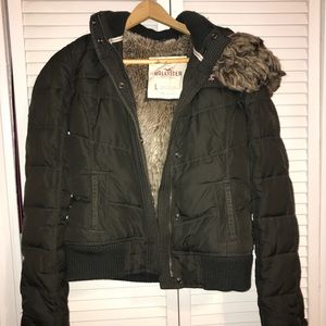Hollister Puffer Jacket with Detachable Hood